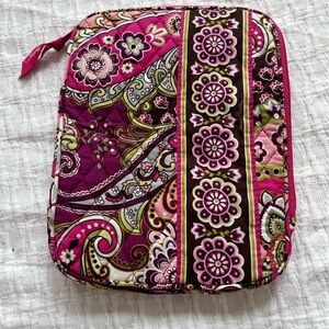 Vera Bradley Tablet Organizer Case Dark PINK Paisley Laptop Padded Sleeve 8x10”